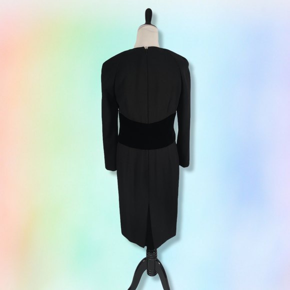 Jaunita Sabbadini Womens Vintage Velvet Beaded Cocktail Dress Black 8 - Picture 2 of 3